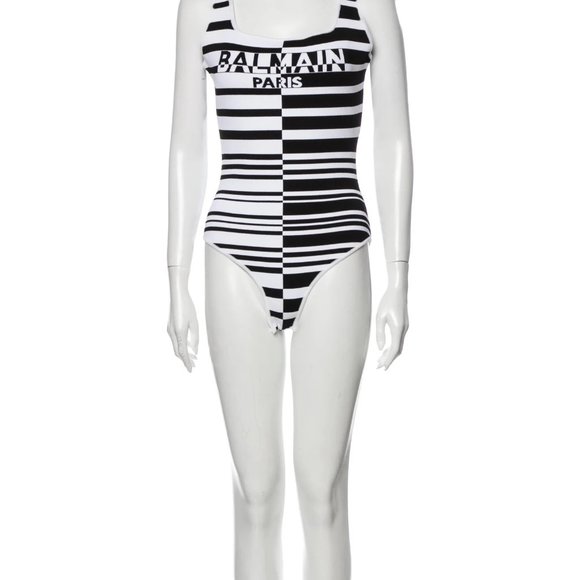 Balmain Print Square Neckline Bodysuit - Picture 1 of 2